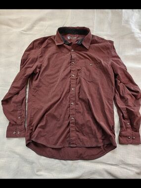 Kuhl Men's Wine Red Long-Sleeve Shirt